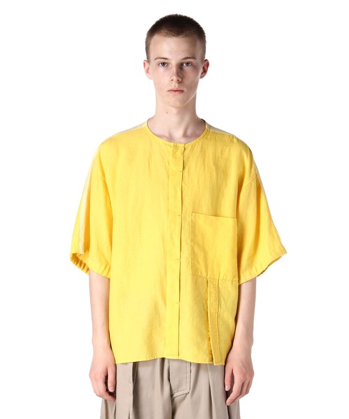 KAZUYUKI KUMAGAI ATTACHMENT（カズユキクマガイアタッチメント）の「60/-高密度herdmans Linen x 40/-ブロードストレッチシャツ（シャツ/ブラウス・メンズ・ライトイエロー/ライトグレー/ブラック/ライトピンク・1/2）」の7枚目の写真