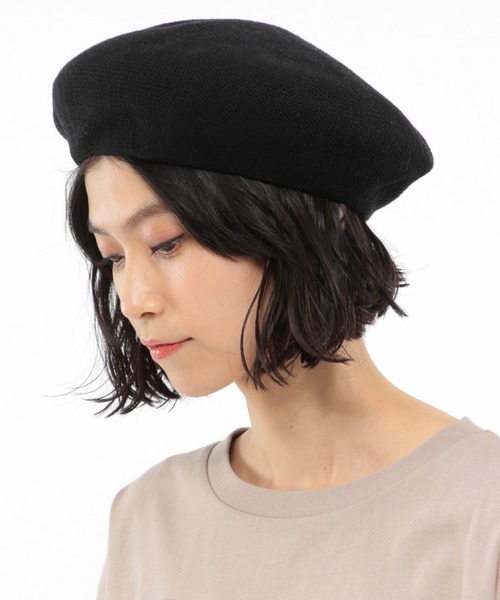 LAKOLE（ラコレ）の「サーモベレー帽 / LAKOLE（ハンチング/ベレー帽・レディース・ブラック/ベージュ/グレー・FREE）」の2枚目の写真
