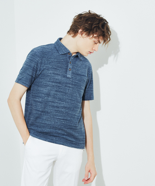 RECENCY OF MINE（リーセンシー オブ マイン）の「【Recency of Mine】サイロ杢 スラブパイル ポロシャツ（ポロシャツ・メンズ・ホワイト/ライトグレー/ネイビー/グレイッシュブルー・44/46/48/50）」の4枚目の写真