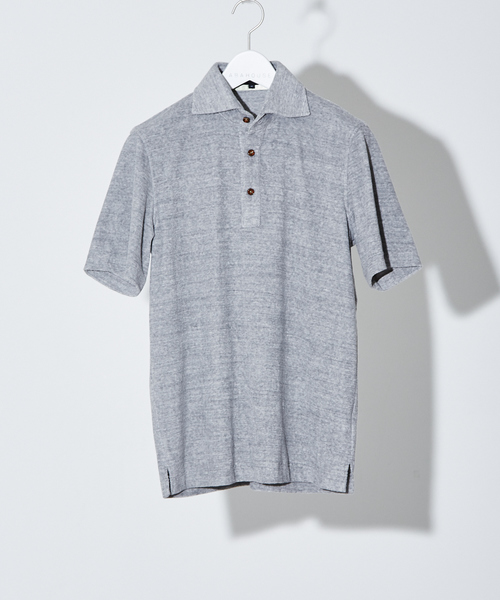 RECENCY OF MINE（リーセンシー オブ マイン）の「【Recency of Mine】サイロ杢 スラブパイル ポロシャツ（ポロシャツ・メンズ・ホワイト/ライトグレー/ネイビー/グレイッシュブルー・44/46/48/50）」の17枚目の写真