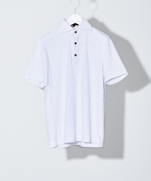 RECENCY OF MINE（リーセンシー オブ マイン）の「【Recency of Mine】サイロ杢 スラブパイル ポロシャツ（ポロシャツ・メンズ・ホワイト/ライトグレー/ネイビー/グレイッシュブルー・44/46/48/50）」の13枚目の写真