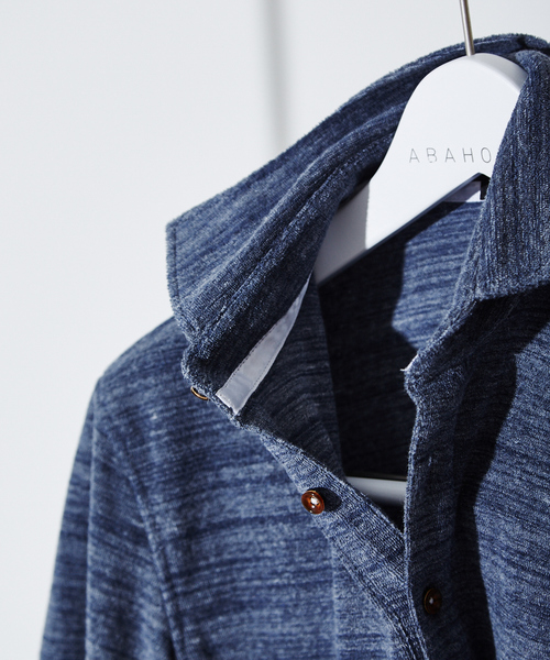 RECENCY OF MINE（リーセンシー オブ マイン）の「【Recency of Mine】サイロ杢 スラブパイル ポロシャツ（ポロシャツ・メンズ・ホワイト/ライトグレー/ネイビー/グレイッシュブルー・44/46/48/50）」の11枚目の写真