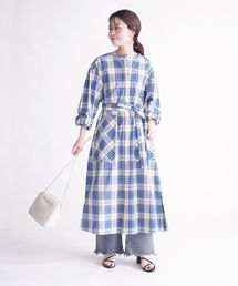 SHIPS | チェックノーカラーコート(ノーカラーコート)