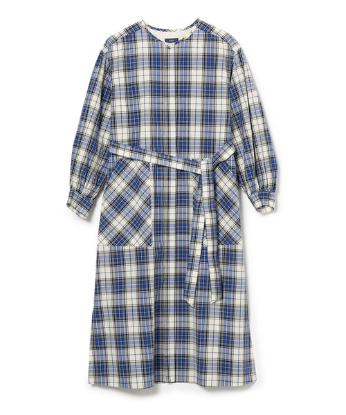 SHIPS(シップス)の「チェックノーカラーコート(ノーカラーコート・レディース・ブルー・ONE SIZE)」の4枚目の写真