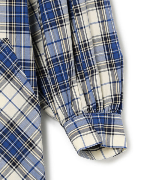 SHIPS(シップス)の「チェックノーカラーコート(ノーカラーコート・レディース・ブルー・ONE SIZE)」の6枚目の写真