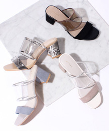 クリアミュールサンダル