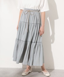 one after another NICE CLAUP | スエードリボン付ティアードスカート(スカート)