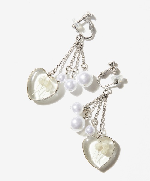 rehacer(レアセル)の「rehacer : Heart Pearl Earrings Made in Japan / ハート パール イヤリング メイドインジャパン(イヤリング・レディース・ゴールド/シルバー・FREE)」の3枚目の写真