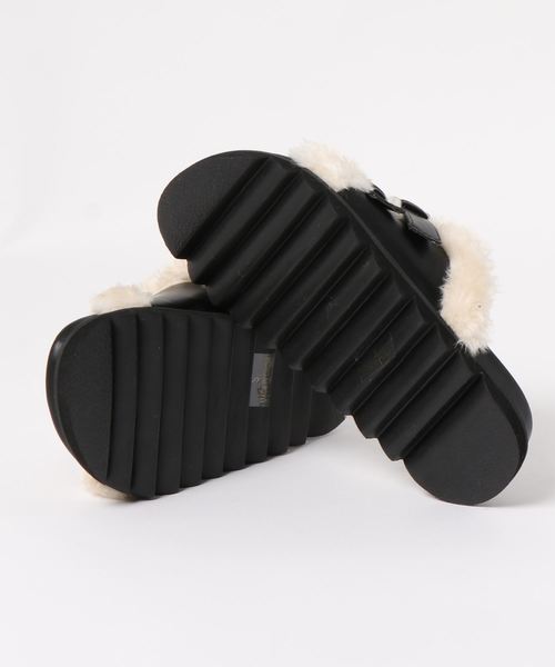 GeeRA（ジーラ）の「ダブルベルトファーサンダル（サンダル・レディース・ブラック/キャメル・SMALL/X-LARGE/LARGE/MEDIUM）」の3枚目の写真