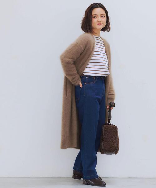 green label relaxing（グリーンレーベルリラクシング）の「FFC へアリー ロング カーディガン（カーディガン/ボレロ・レディース・ベージュ/オリーブ/ネイビー・FREE）」の18枚目の写真