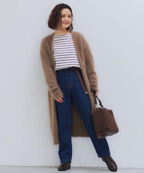 green label relaxing（グリーンレーベルリラクシング）の「FFC へアリー ロング カーディガン（カーディガン/ボレロ・レディース・ベージュ/オリーブ/ネイビー・FREE）」の19枚目の写真