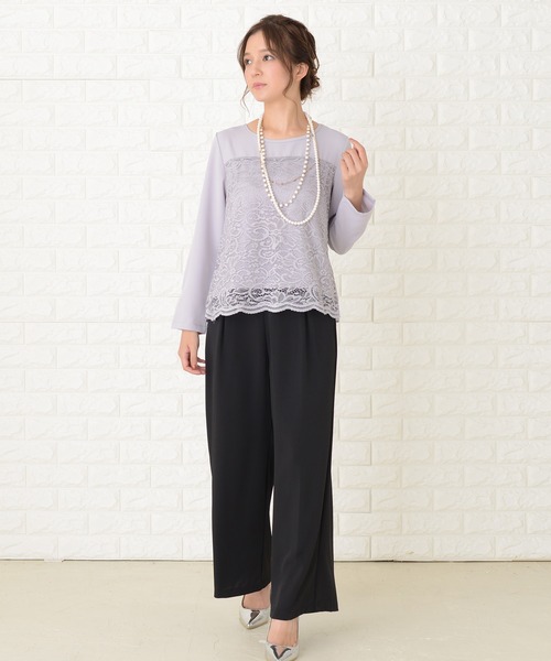 Lace Ladies(レースレディース)の「長袖レースパンツドレスパーティードレス(その他パンツ・レディース・グレー/ネイビー/ブラック・S/XL/L/M/XXL)」の3枚目の写真