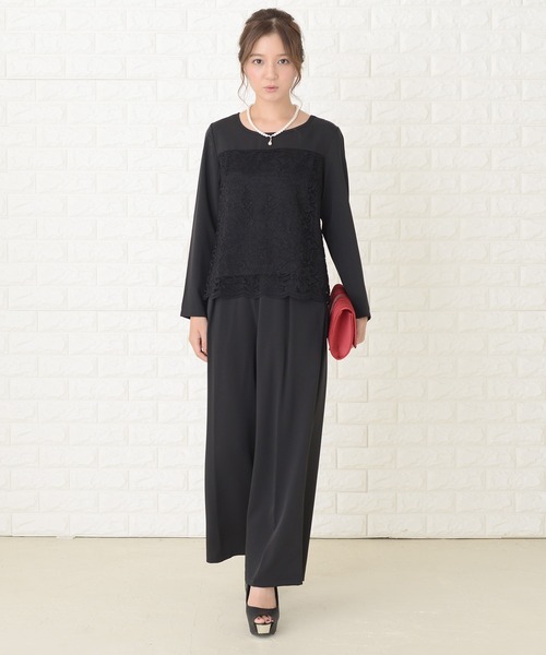 Lace Ladies(レースレディース)の「長袖レースパンツドレスパーティードレス(その他パンツ・レディース・グレー/ネイビー/ブラック・S/XL/L/M/XXL)」の2枚目の写真
