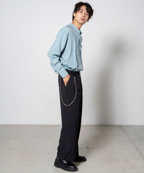 WEGO（ウィゴー）の「WEGO/バンドカラーシャツ（シャツ/ブラウス・メンズ・ホワイト/サックスブルー/ピンク・MEDIUM/LARGE）」の9枚目の写真