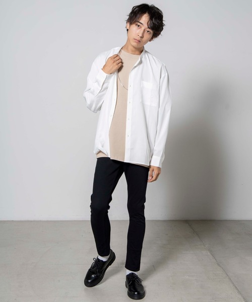 WEGO（ウィゴー）の「WEGO/バンドカラーシャツ（シャツ/ブラウス・メンズ・ホワイト/サックスブルー/ピンク・MEDIUM/LARGE）」の5枚目の写真