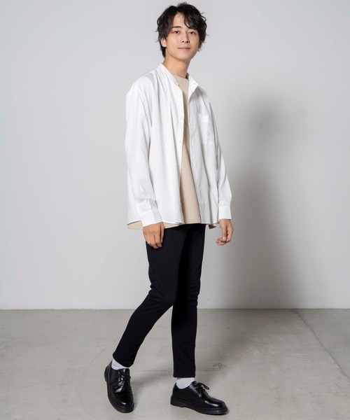 WEGO（ウィゴー）の「WEGO/バンドカラーシャツ（シャツ/ブラウス・メンズ・ホワイト/サックスブルー/ピンク・MEDIUM/LARGE）」の6枚目の写真