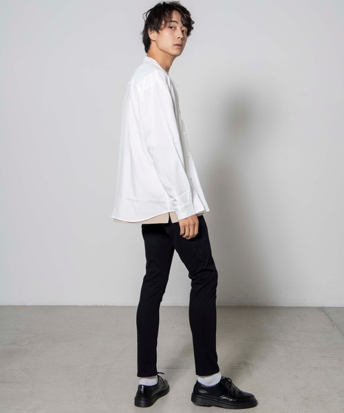 WEGO（ウィゴー）の「WEGO/バンドカラーシャツ（シャツ/ブラウス・メンズ・ホワイト/サックスブルー/ピンク・MEDIUM/LARGE）」の7枚目の写真