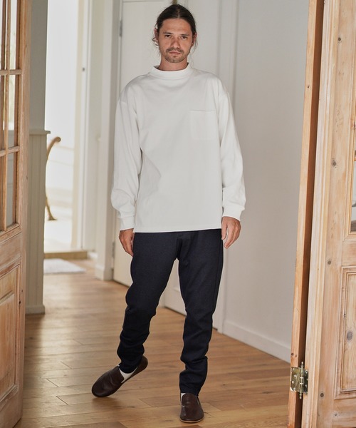 CAMBIO(カンビオ)の「mlt3116-モックネックL-Sカットソー(Tシャツ/カットソー・メンズ・ホワイト/ブラック/サンドベージュ・M/L/XL)」の8枚目の写真