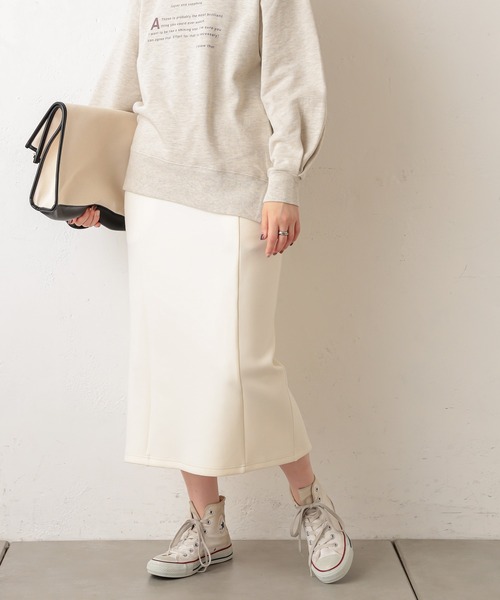 natural couture（ナチュラルクチュール）の「ふわもちラテスカート（スカート・レディース・ベージュ/ブラウン/ピンクベージュ/グレイッシュベージュ/アイボリー・FREE）」の2枚目の写真