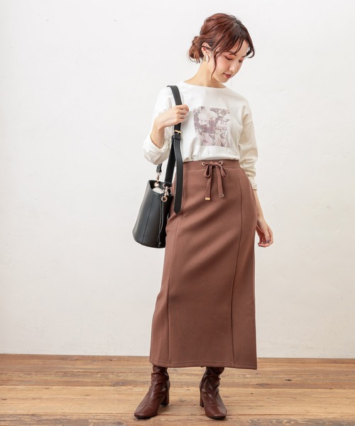 natural couture（ナチュラルクチュール）の「ふわもちラテスカート（スカート・レディース・ベージュ/ブラウン/ピンクベージュ/グレイッシュベージュ/アイボリー・FREE）」の17枚目の写真