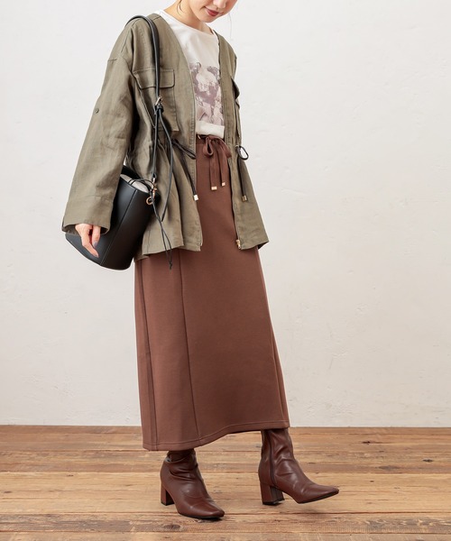 natural couture（ナチュラルクチュール）の「ふわもちラテスカート（スカート・レディース・ベージュ/ブラウン/ピンクベージュ/グレイッシュベージュ/アイボリー・FREE）」の11枚目の写真