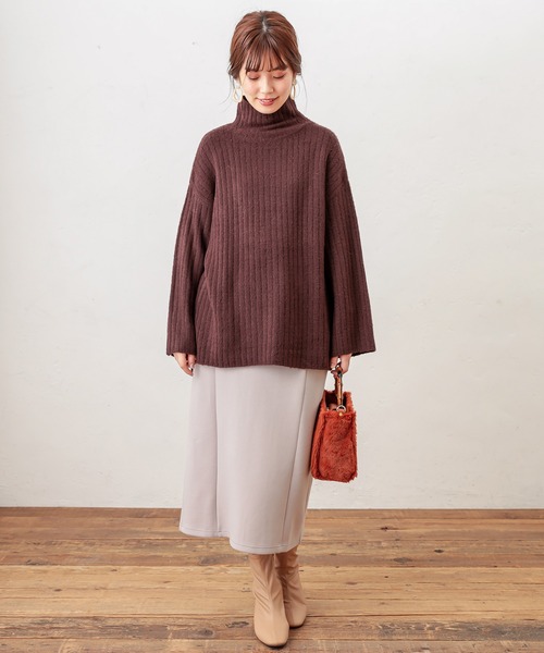 natural couture（ナチュラルクチュール）の「ふわもちラテスカート（スカート・レディース・ベージュ/ブラウン/ピンクベージュ/グレイッシュベージュ/アイボリー・FREE）」の7枚目の写真