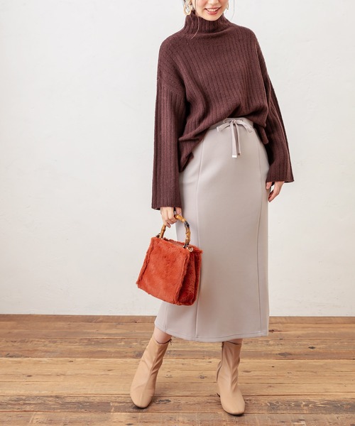 natural couture（ナチュラルクチュール）の「ふわもちラテスカート（スカート・レディース・ベージュ/ブラウン/ピンクベージュ/グレイッシュベージュ/アイボリー・FREE）」の9枚目の写真