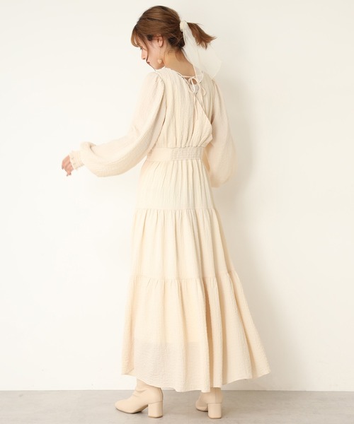 one after another NICE CLAUP（ワンアフターアナザーナイスクラップ）の「【WEB限定】ティアードロングワンピース（ワンピース・レディース・ブラウン/アイボリー/チェック・FREE）」の2枚目の写真