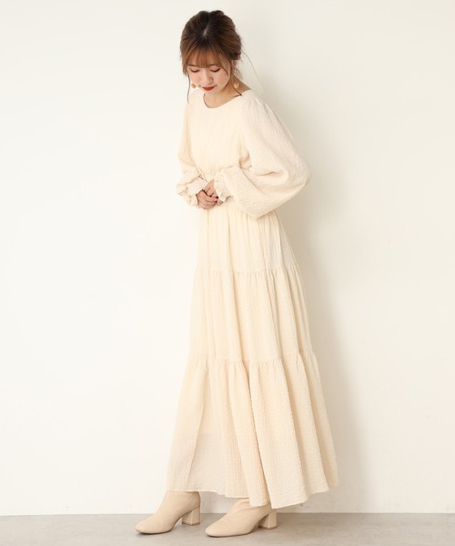 one after another NICE CLAUP（ワンアフターアナザーナイスクラップ）の「【WEB限定】ティアードロングワンピース（ワンピース・レディース・ブラウン/アイボリー/チェック・FREE）」の20枚目の写真