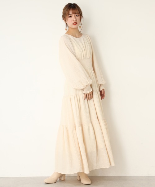 one after another NICE CLAUP（ワンアフターアナザーナイスクラップ）の「【WEB限定】ティアードロングワンピース（ワンピース・レディース・ブラウン/アイボリー/チェック・FREE）」の19枚目の写真