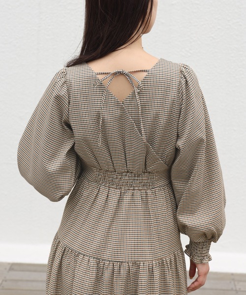 one after another NICE CLAUP（ワンアフターアナザーナイスクラップ）の「【WEB限定】ティアードロングワンピース（ワンピース・レディース・ブラウン/アイボリー/チェック・FREE）」の11枚目の写真