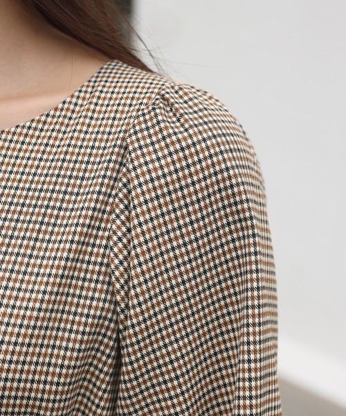 one after another NICE CLAUP（ワンアフターアナザーナイスクラップ）の「【WEB限定】ティアードロングワンピース（ワンピース・レディース・ブラウン/アイボリー/チェック・FREE）」の10枚目の写真