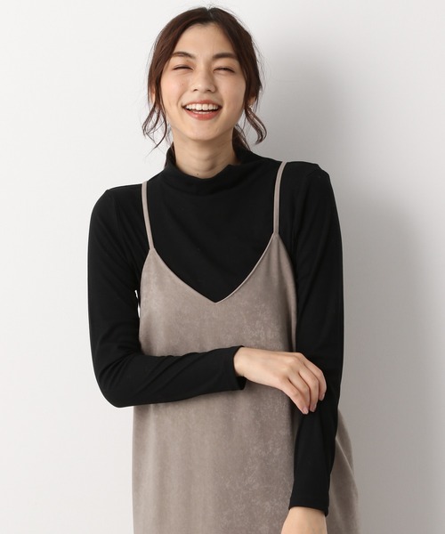 GLOBAL WORK(グローバルワーク)の「BEAUTEEスタンドプルオーバー長袖/894900(Tシャツ/カットソー・レディース・ブラック/オフホワイト/キャメル・MEDIUM/LARGE)」の3枚目の写真