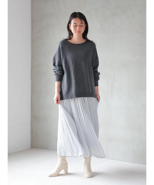 AMERICAN HOLIC(アメリカンホリック)の「襟カール裾スリットニットプルオーバー *〇(ニット/セーター・レディース・モカ/ライトベージュ/DK.Gray/ブラウン・MEDIUM/LARGE)」の11枚目の写真