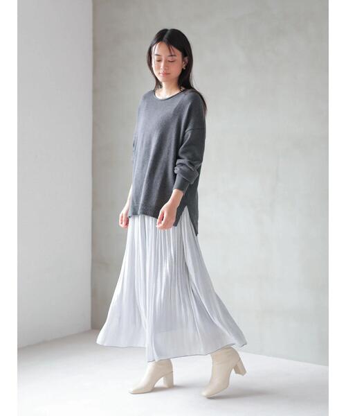 AMERICAN HOLIC(アメリカンホリック)の「襟カール裾スリットニットプルオーバー *〇(ニット/セーター・レディース・モカ/ライトベージュ/DK.Gray/ブラウン・MEDIUM/LARGE)」の12枚目の写真