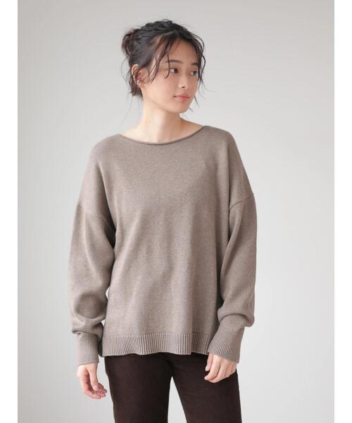 AMERICAN HOLIC(アメリカンホリック)の「襟カール裾スリットニットプルオーバー *〇(ニット/セーター・レディース・モカ/ライトベージュ/DK.Gray/ブラウン・MEDIUM/LARGE)」の16枚目の写真