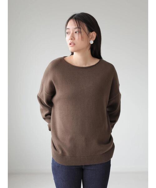 AMERICAN HOLIC(アメリカンホリック)の「襟カール裾スリットニットプルオーバー *〇(ニット/セーター・レディース・モカ/ライトベージュ/DK.Gray/ブラウン・MEDIUM/LARGE)」の20枚目の写真