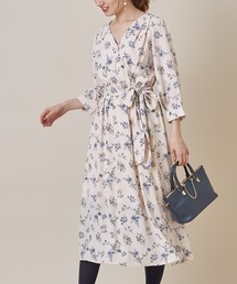 tocco closet | 【ZOZO限定】ウエストりぼん付きフラワープリントカシュクールワンピース(ワンピース)