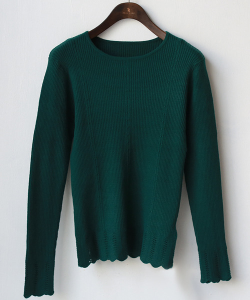 ウォッシャブルヘムスカラップニット ニット セーター Real Real Cube リアルキューブ のファッション トップス セール