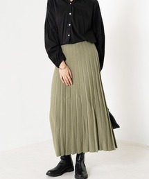 OMNES Another Edition | レーヨンナイロンニット プリーツスカート(スカート)