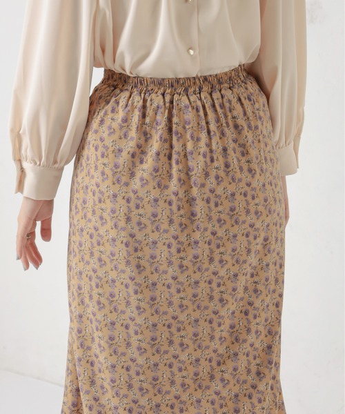 natural couture（ナチュラルクチュール）の「ややマーメイドシンプル花柄スカート（スカート・レディース・ブラック/イエロー/ミント・FREE）」の19枚目の写真
