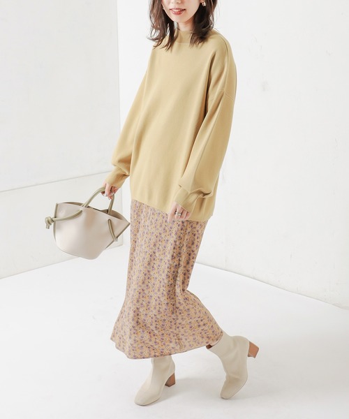 natural couture（ナチュラルクチュール）の「ややマーメイドシンプル花柄スカート（スカート・レディース・ブラック/イエロー/ミント・FREE）」の12枚目の写真