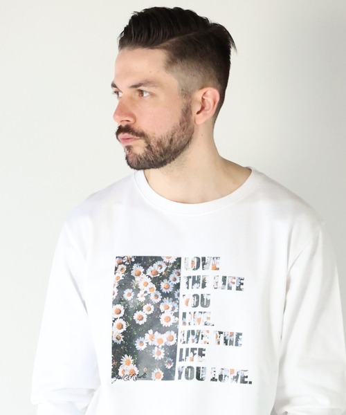 JACKROSE(ジャックローズ)の「JE-LOVE.THE.LIFE-フォトクルースウェット(スウェット・メンズ・ホワイト/ホワイト系その他2/ブラック/ブラック系その他2・M/L)」の2枚目の写真