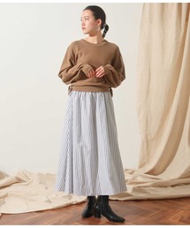 ストライプスカートドッキングワンピース
