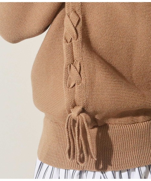 Alluge（アルージュ）の「ストライプスカートドッキングワンピース（ワンピース・レディース・ブラック/モカ・FREE）」の10枚目の写真