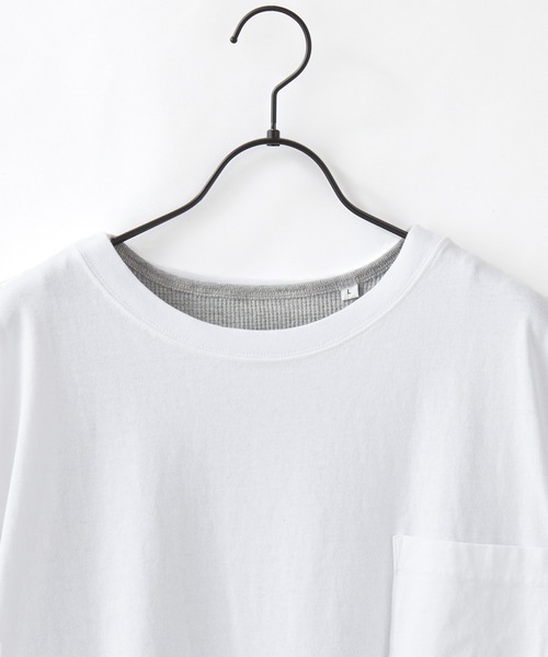 Craft Nicholson(クラフトニコルソン)の「【 アンサンブル2点セット 】サーマルレイヤード ビッグシルエットコットン半袖Tシャツ&タンクトップ(Tシャツ/カットソー・メンズ・チャコール/オリーブ/ベージュ/ホワイト/ブラック・S/L/M)」の10枚目の写真