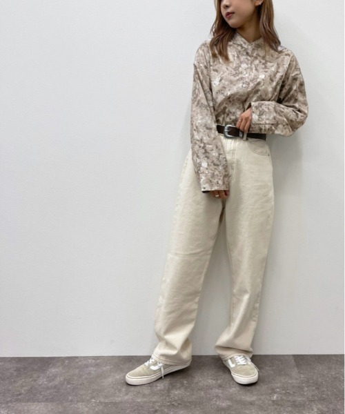 apres jour mignon(アプレジュールミニョン)の「マーブル柄バンドカラーシャツ【ZOZOTOWN限定アイテム】(シャツ/ブラウス・レディース・ベージュ/ダークパープル/ブルー系その他・X-LARGE/フリー)」の12枚目の写真