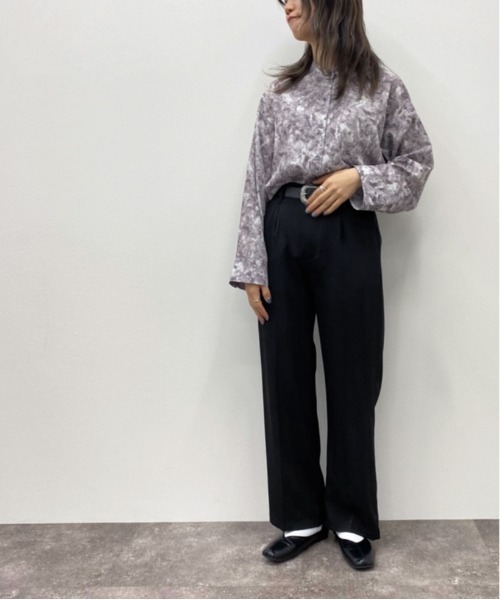 apres jour mignon(アプレジュールミニョン)の「マーブル柄バンドカラーシャツ【ZOZOTOWN限定アイテム】(シャツ/ブラウス・レディース・ベージュ/ダークパープル/ブルー系その他・X-LARGE/フリー)」の17枚目の写真
