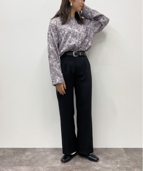 apres jour mignon(アプレジュールミニョン)の「マーブル柄バンドカラーシャツ【ZOZOTOWN限定アイテム】(シャツ/ブラウス・レディース・ベージュ/ダークパープル/ブルー系その他・X-LARGE/フリー)」の11枚目の写真