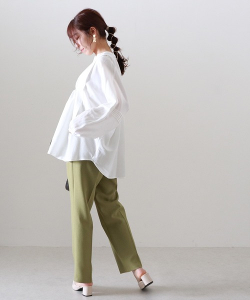 Cheek(チーク)の「ピンタックデザインブラウス(シャツ/ブラウス・レディース・オフホワイト/グリーン系その他/ベージュ・FREE)」の20枚目の写真